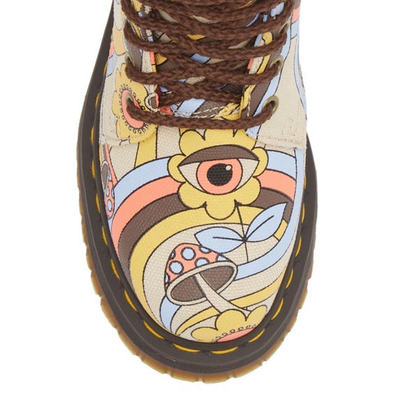 NWT Dr. Martens Psychadelic Eye Mushroom Trippy Vegan Platform Jadon Boots - Picture 4 of 6